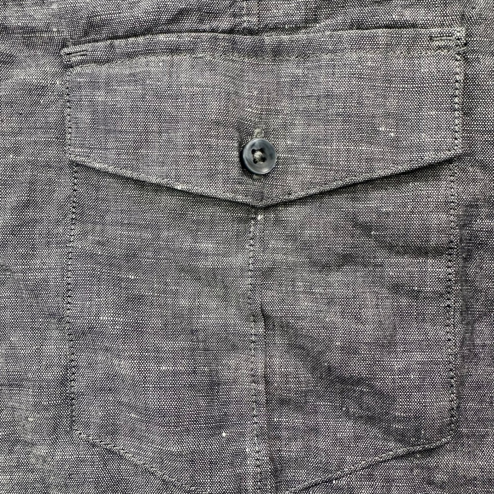 Cafe Luna Button Down Shirt Mens 4XL Gray Linen Blend Short Sleeve Guayabera - Picture 3 of 8